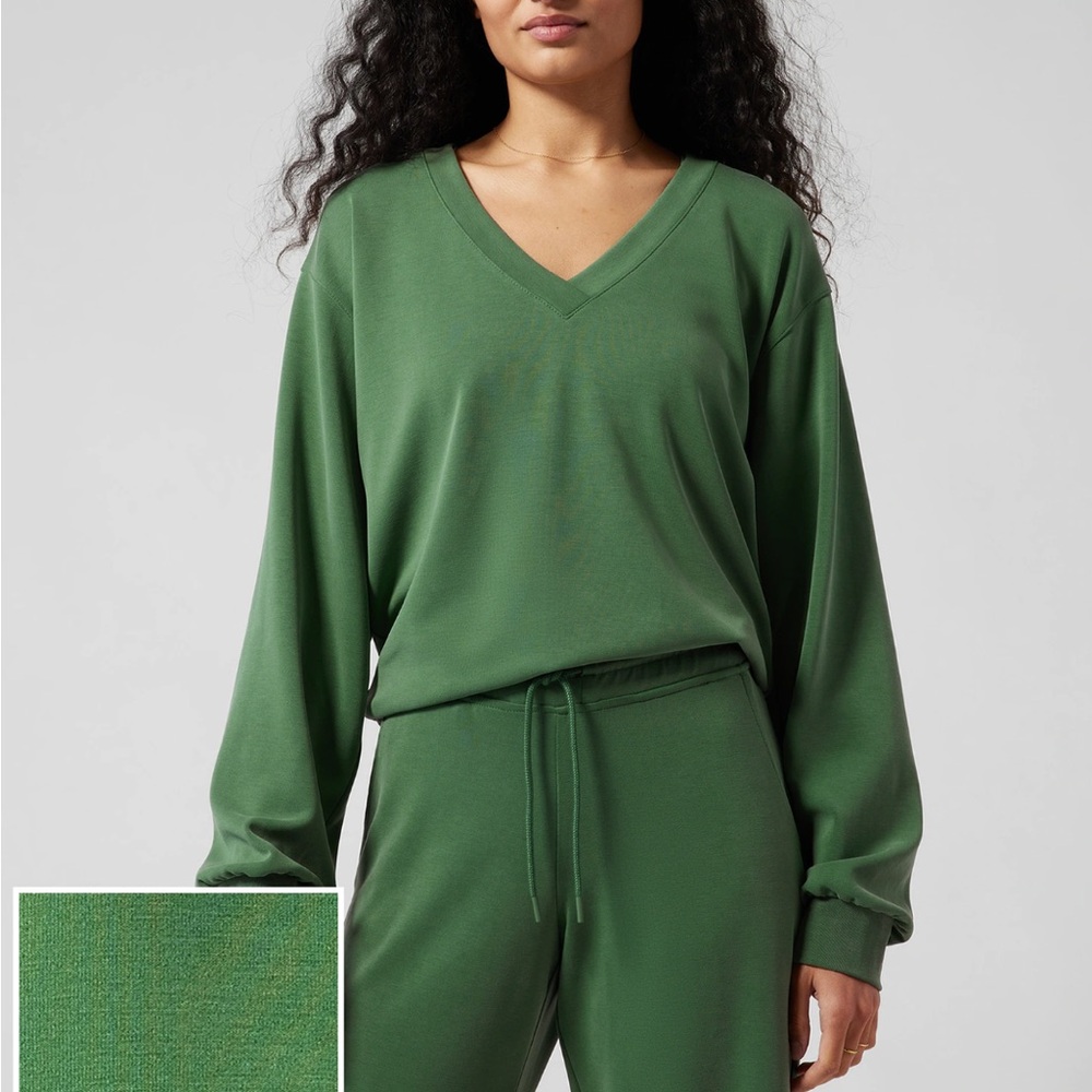 Athleta Seasoft Willow V-Neck Sweatshirt